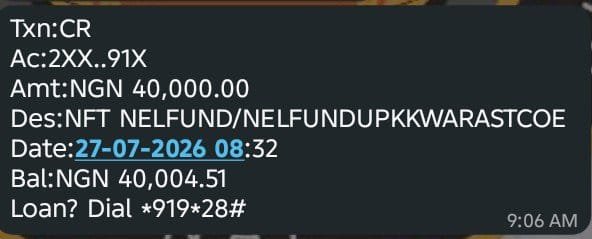 tutorprecious26's tweet photo. 🔥CONFIRMED UPDATE🔥

KWARA State College of Education (KWARACOED) students have started receiving their June &amp; July NELFUND upkeep allowances. ✅

Payments are ongoing in batches.

📢 Share this update with others.

Follow my account for more updates https://t.co/wwyNwgcJX1