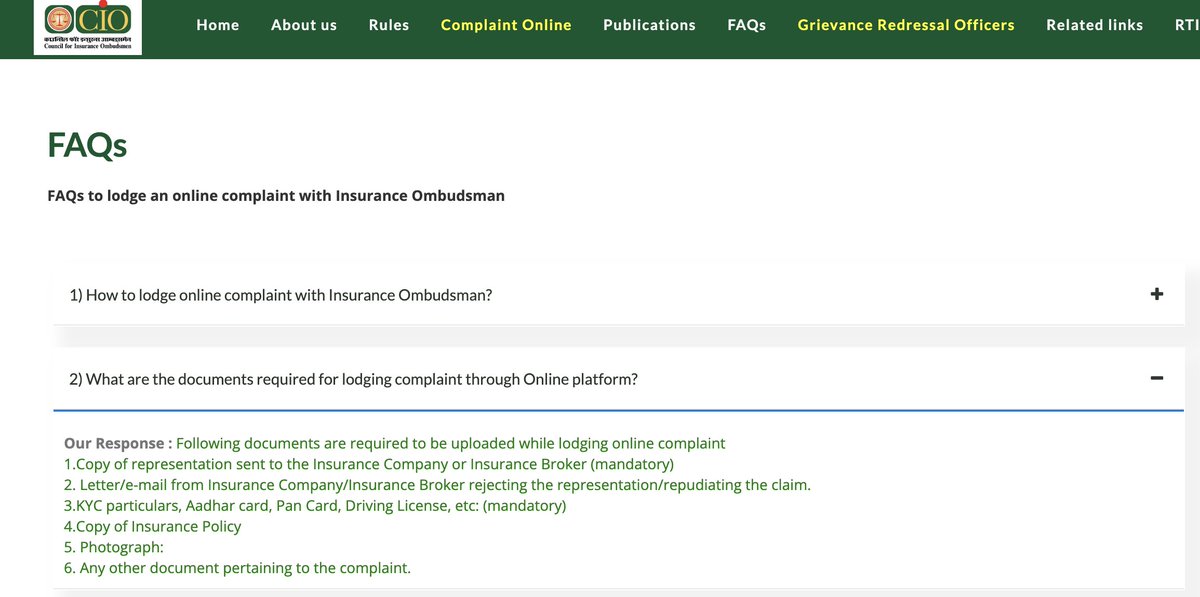 ANONYMO54928288's tweet photo. The Ombudsman should first update its website to provide complete and accurate information. Nowhere does it mention that Annexure VI-A is mandatory for filing a complaint. After allowing a complaint to remain pending for several months, the Ombudsman then asks the complainant to submit Annexure VI-A and effectively restart the process. This results in further unnecessary delays in an already slow system, where even acknowledgment of a complaint can take 6–12 months.