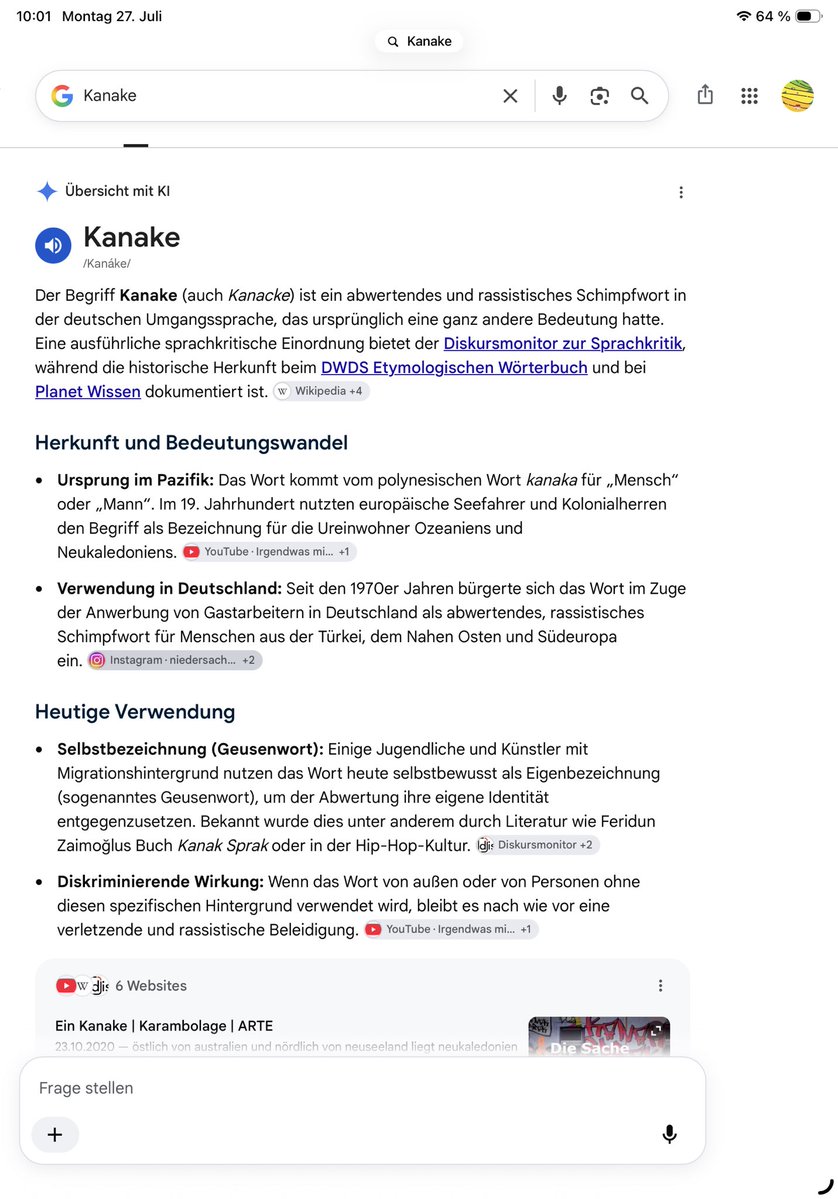 WalterKnepel's tweet photo. @klfeuerfalter Was sie schwafelt , ist Rassismus pur ! Wer sagt es ihr ?
Was heißt eigentlich #Kanake ? https://t.co/coHQYLb5xh
