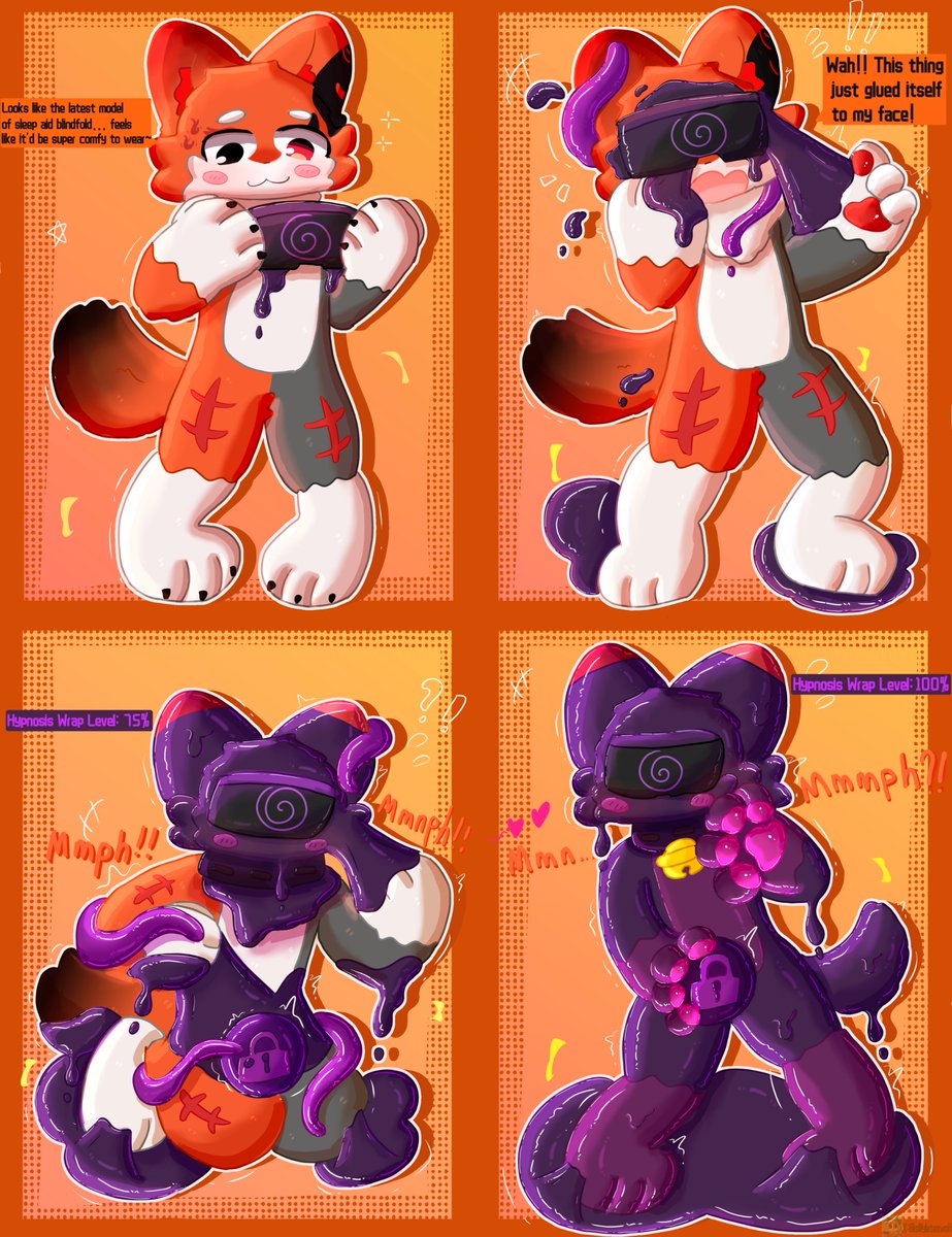 sillylatexwolf's tweet photo. This is what happens when you casually pick up a strange blindfold uwu~ https://t.co/amVbDzUe33