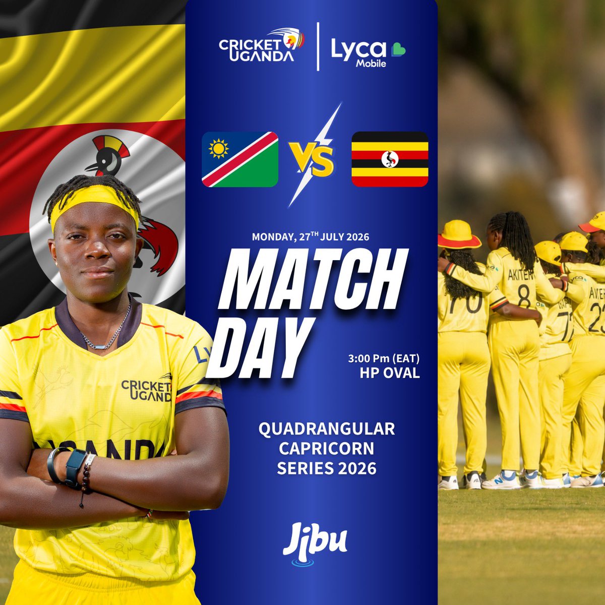 CricketUganda's tweet photo. Back in action. 

The Victoria Pearls face Namibia-W today as they chase a fourth victory at the 2026 Quadrangular Capricorn Series.

Time: 3PM (EAT)

#LycaConnectsCricket #CricketUgandaJibu https://t.co/ylkIr8wiov
