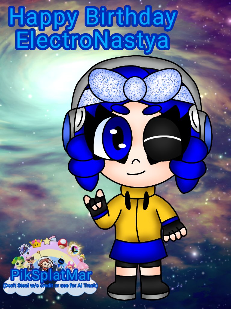 PikSplatMar's tweet photo. Happy birthday @ElectroNastya74💙💜🎂🎁

#Splatoon3 #Splatoon2 #Splatoon #SFW #Nintendo #NonAI #Chibi  #Octoling #SplatoonRaiders #Birthday #Fanart https://t.co/xPsCeoOrrV