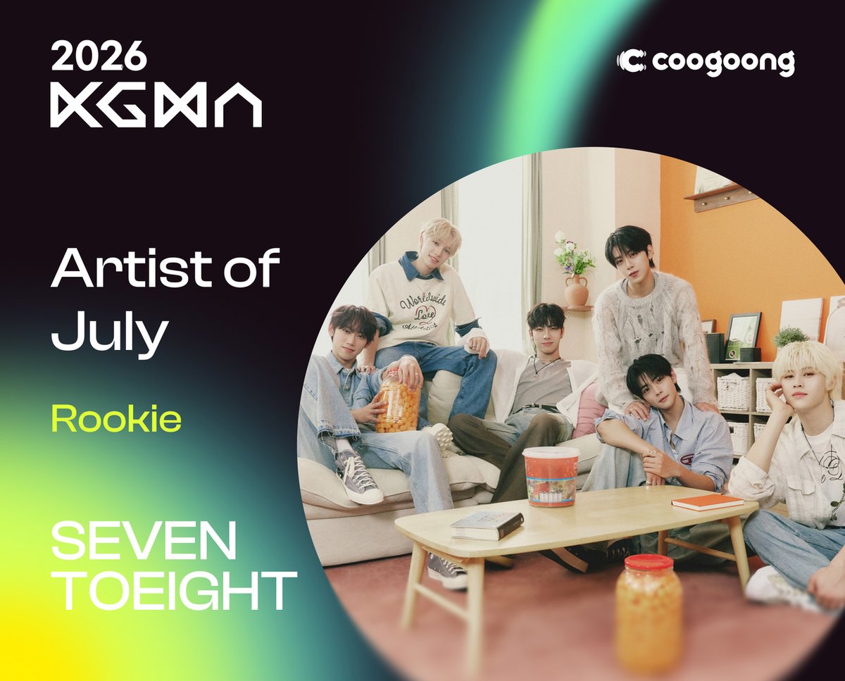 coogoong_global's tweet photo. [#coogoong_Result]

2026 Korea Grand Music Awards (KGMA)
✨ Artist of July ✨ Rookie Category

🖤WINNER #SEVENTOEIGHT 
Congratulations 🥳

🔽 Reward Details 🔽
🏆 Trophy presentation for the winner
📰 Full-page newspaper ad & press article

🔗 Read the article
https://t.co/IkMwqJ9Fc1

Thank you for all the love and support from fans 🥰