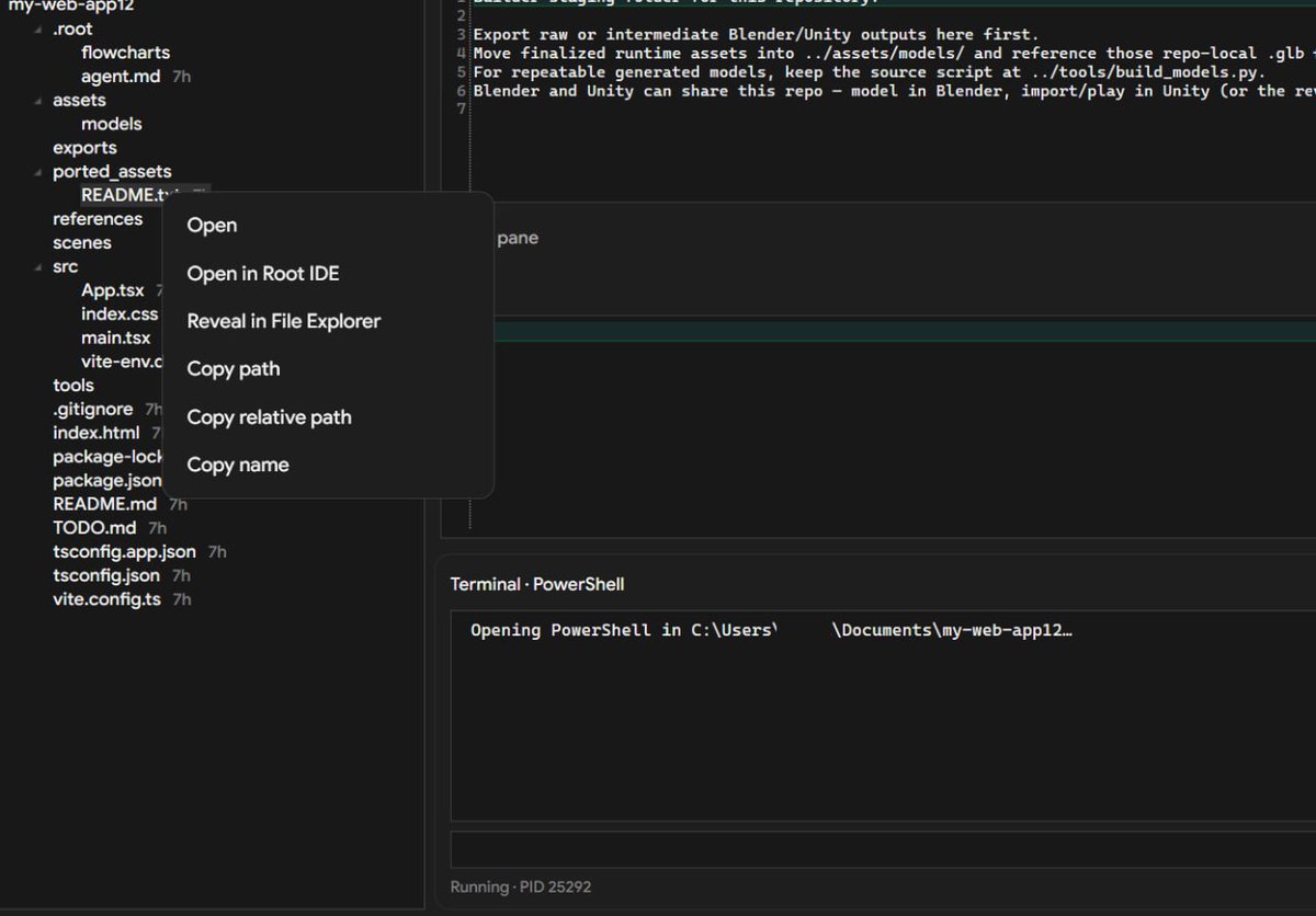 palmaierc's tweet photo. GM $PALM 🌴

Quick recap of yesterdays updates. See everything at https://t.co/do8psT467k and https://t.co/Oq6IwznJ4w.

Root 0.0.9 brings new features in the form of Privacy Composer to block credentials going in, Root IDE, Split Screens, Installer updates & more. Models can be changed on-the-go now quickly from the input field.

3D Builder is now simply Builder with a merger of our Unity MCP and Modeling MCP. Chats now show icons indicating the chat type and fresh responses get a green dot. Settings tab was remade.

Full technical details in each respective update posted.

We released our first X article, set up some starting articles for privacy on https://t.co/3s0MYGBnBF and enhanced the Root Accounts page at https://t.co/yoxfOvIxAU..

Today on Monday, we will release the full formulas for activity reward calculations along with the penalization percentages per tier for non-activity. Stay tuned!

Thank you for the support and the activity!