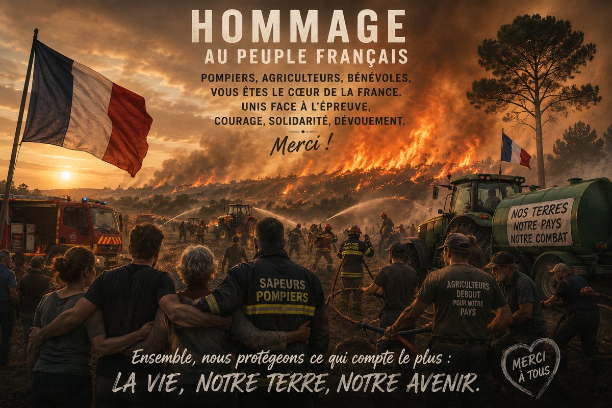 Butinette1's tweet photo. Tous les super-héros ne portent pas de cape... Courage à tous ceux qui luttent, qui protègent, qui font ce qu'ils peuvent, et à ceux qui perdent tout 💜

#Pompiers #Agriculteurs #France 
#Gironde #Incendies #FeuxDeForêt https://t.co/xpNUxNiSwv
