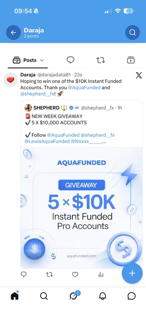 trader01023's tweet photo. @shepherd__fx @AquaFunded @LewisAquaFunded @Noxxx______ All tasks done☑️ https://t.co/xkvHHoWUPj
