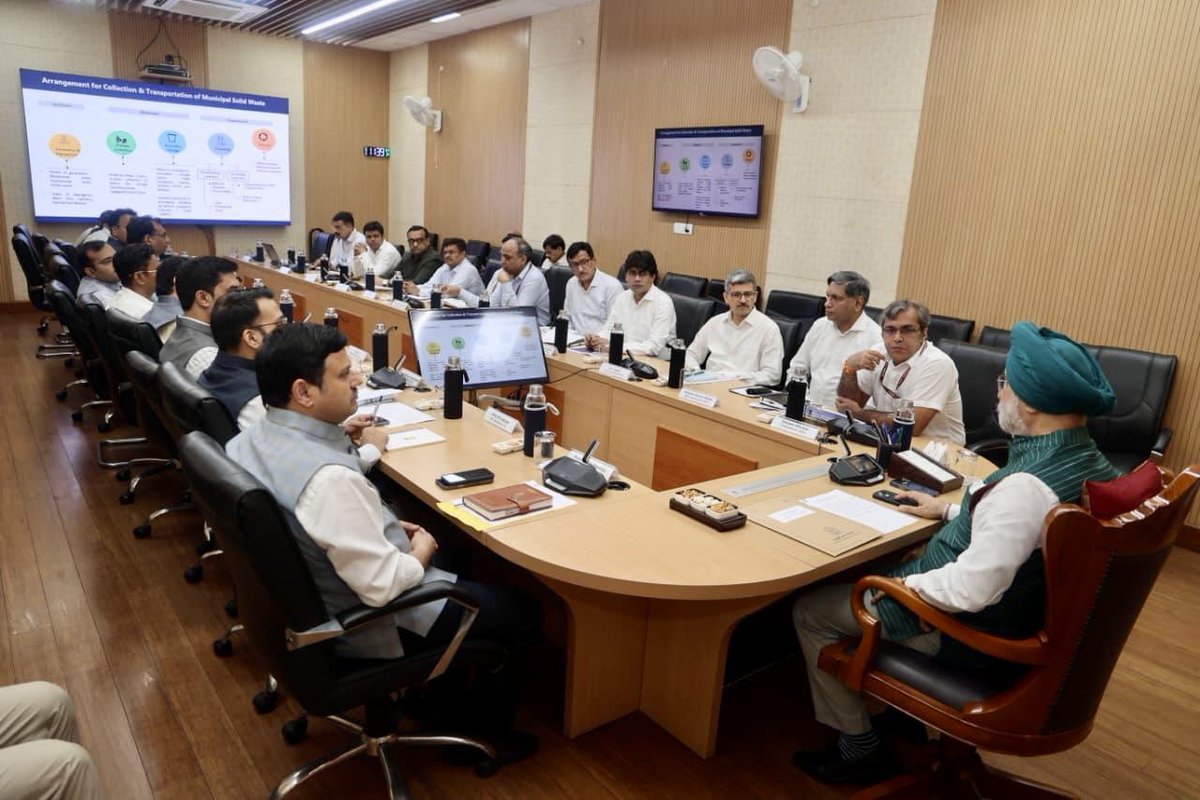 LtGovDelhi's tweet photo. Chaired a comprehensive review meeting of @MCD_Delhi today to assess key civic priorities across the Capital, including solid waste management, prevention of waterlogging, and measures to curb vector-borne diseases during the monsoon.

We also reviewed toll gate-related traffic congestion and directed officials to examine the successful Indore model for implementation as a pilot in one MCD zone. The meeting further assessed the progress of the PM-UDAY Scheme, the road resurfacing plan, and the need for dedicated road safety audits across the city.

Emphasised that every MCD officer must remain vigilant, proactive, and accountable in delivering efficient civic services. A cleaner, safer, and more resilient Delhi can only be achieved through timely execution and a strong sense of responsibility.

#ViksitDilli