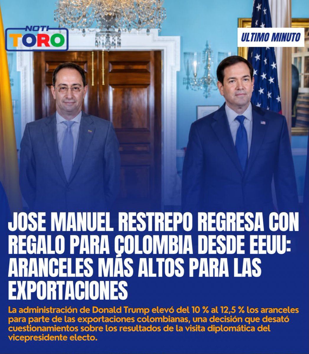 Eclides3's tweet photo. Los pinochos Abelardito y José Manuel Restrepo nos  hicieron creer que Trump era el gran  amigo de los colombianos.
Amigo? Nos clavaron más aranceles para más productos del país.
Mitómanos y cínicos descarados! https://t.co/MQ24U6ZmG4
