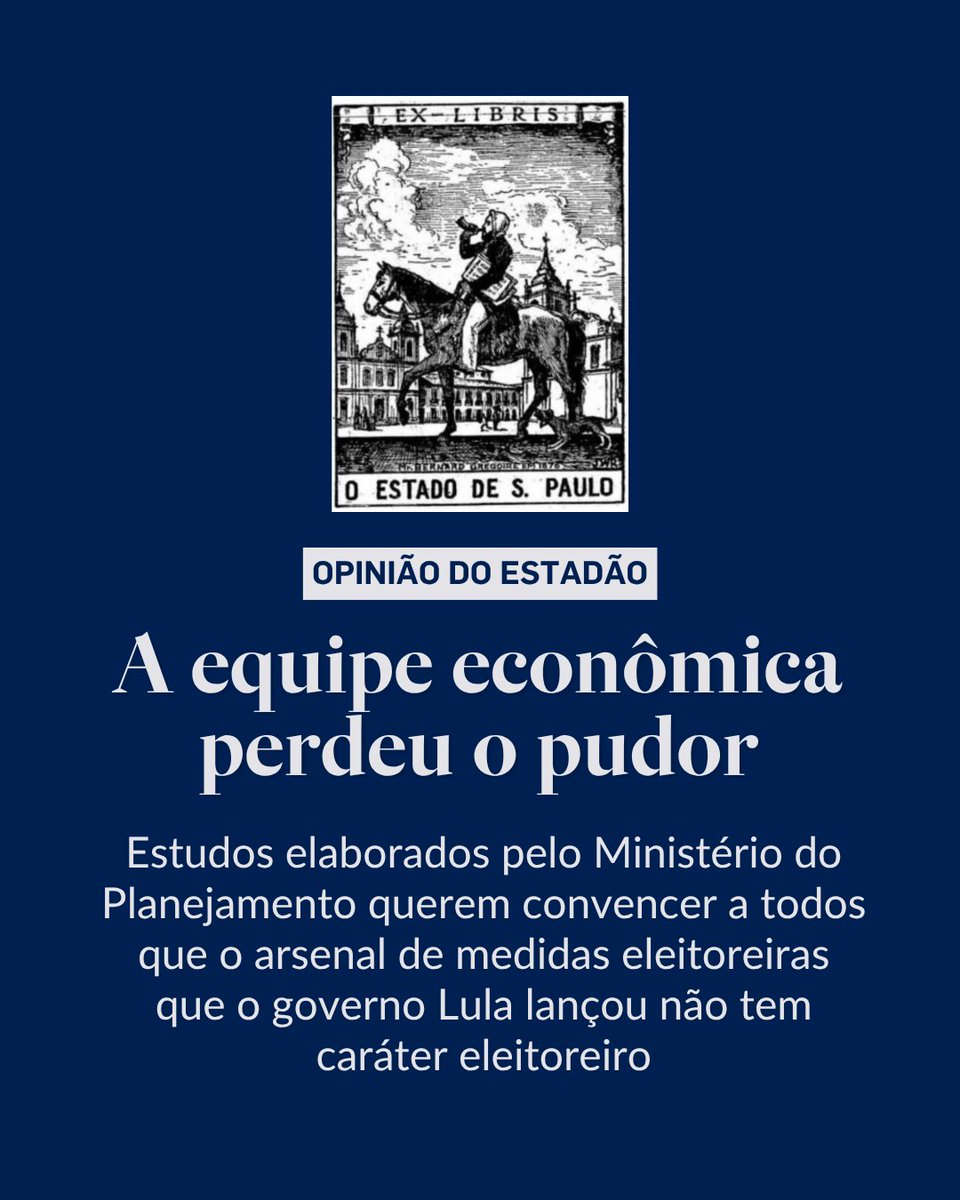 Estadao's tweet photo. EDITORIAL | A equipe econômica perdeu o pudor – “O papel aceita tudo, e os números, sob tortura, dizem qualquer coisa. A numeralha até serve como discurso eleitoral, mas não basta como defesa de políticas públicas de um governo”. 

Leia o texto completo em https://t.co/7HiAzEoMFG https://t.co/xLromHnZdx