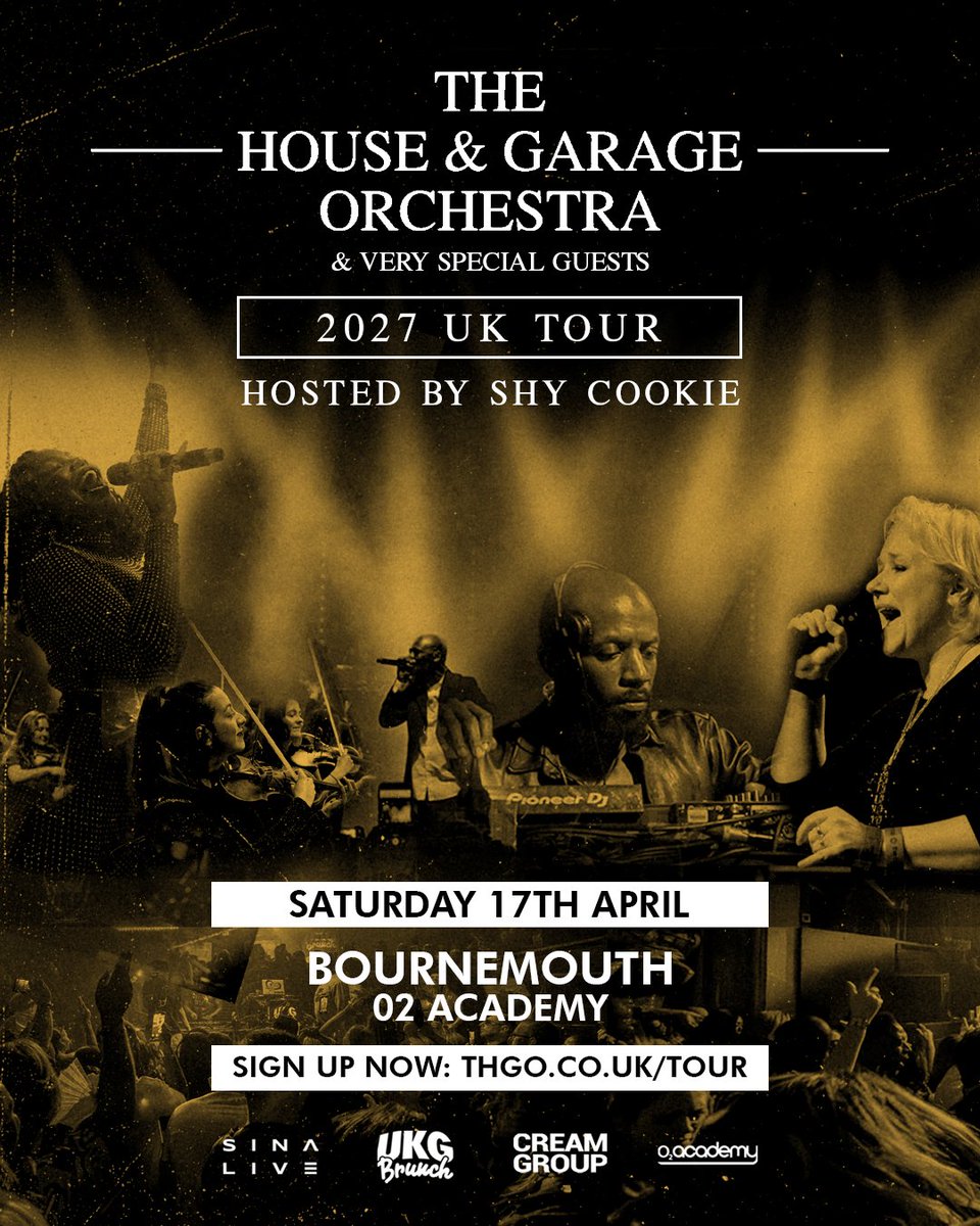 O2AcademyBmouth's tweet photo. NEW: The House and Garage Orchestra returns for its biggest UK tour yet, celebrating 10 years with an all-new live experience, bringing the biggest House &amp; UK Garage anthems to life. Here on Sat 17 Apr.

Get your Priority Tickets from 10am on Wed 5 Aug 👉 https://t.co/GH68b5zREI https://t.co/0jJKicrdUn