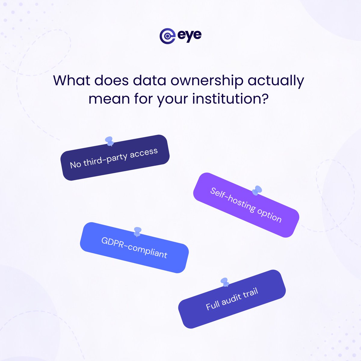 eyeproctor's tweet photo. When we talk about data ownership in proctoring, we're talking about something specific.

It means your institution decides where exam data is stored, who can access it, for how long, and under what conditions. https://t.co/LT4vWSHfUl