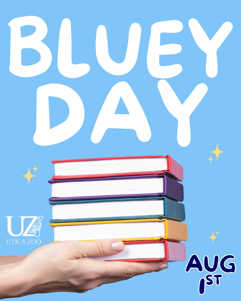 UticaZoo's tweet photo. Bring a book to swap during Bluey's BIG ZOO ADVENTURE on August 1st at Utica Zoo!

Bring in used or unwanted books to be swapped with your community and promote sustainability before buying something new! ♻️

Get more info at https://t.co/aTW40N7H0I https://t.co/rl2G0oHFqJ