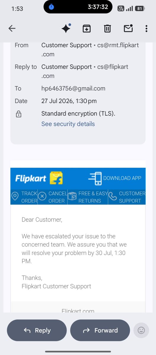 Lakshy520's tweet photo. @BJP4India @Flipkart @FlipkartSupport @jagograhakjago @NCH1915 @CimGOI

I have been waiting since 9 July for my order (LUMINOUS Inverter Battery). The promised delivery date was 17 July, but even after multiple escalations, Flipkart has neither delivered the product nor cancelled the order. https://t.co/s91zLhZ3rZ
