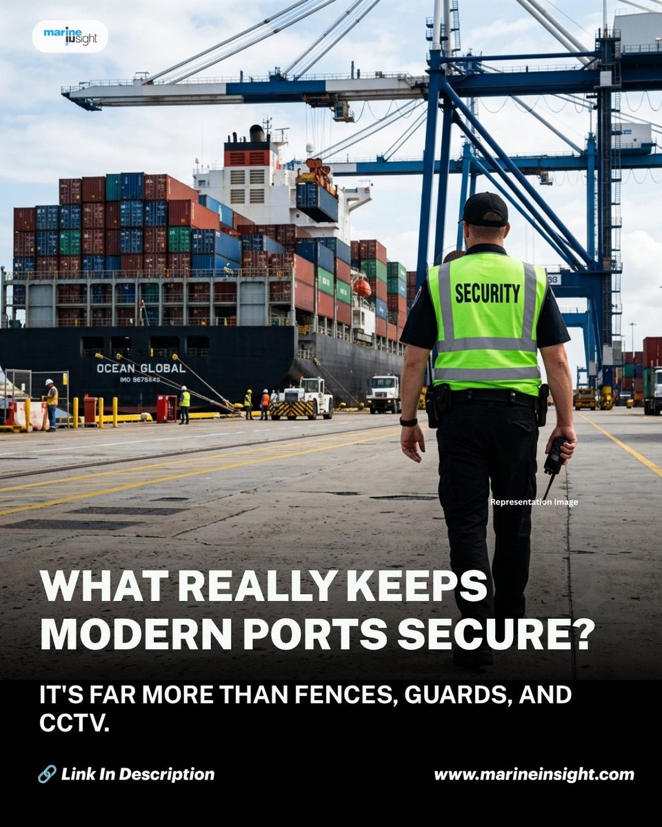 MarineInsight's tweet photo. Every major port operates through multiple layers of security to protect cargo, crews, and global trade.
Read the full article for more- https://t.co/pvYEhR40MO
#portsecurity #port #shipcargo #shipcrew #globaltrade #MarineInsight #Merchantnavy #Merchantmarine https://t.co/ezpmEZXAd1