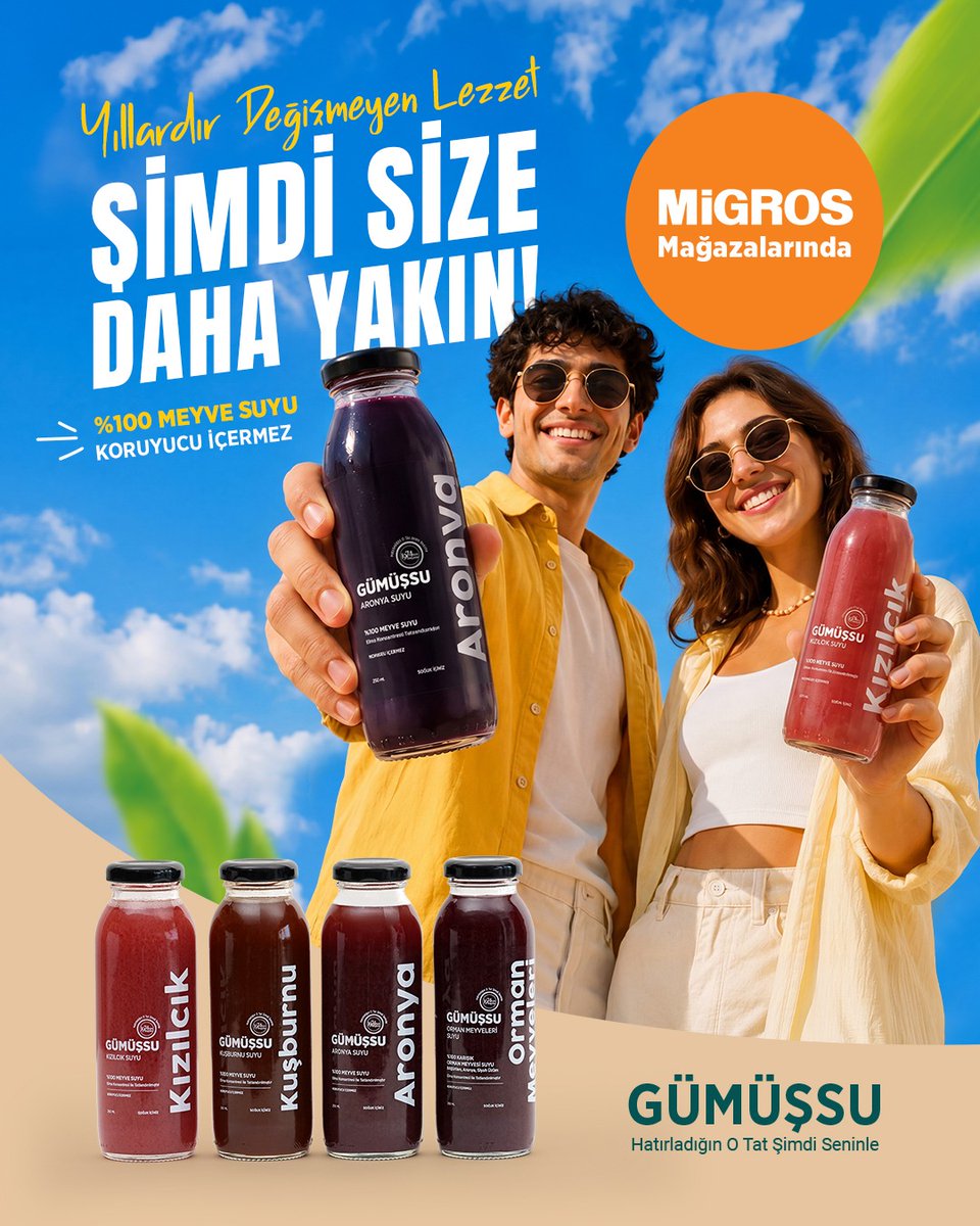 gumussums's tweet photo. Yıllardır aynı doğallık, aynı özen ve değişmeyen lezzet anlayışıyla ürettiğimiz %100 meyve sularımıza artık Migros mağazalarından ulaşabilirsiniz.

Doğanın en saf lezzeti Gümüşsu ile kendinize bir iyilik yapın!

#gümüşsu #meyvesuyu #migros #kızılcık #kuşburnu #aronya https://t.co/GGI3zKHmBE