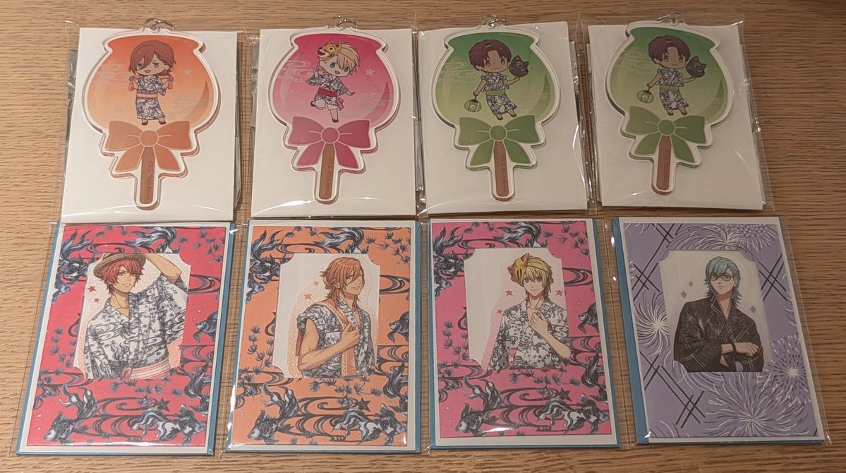 minoru_000's tweet photo. 【交換譲渡】うたプリ グラショ YUKATA-MODE 浴衣 ちびキャラ アクキー

譲
りんご飴①➝レン☆/翔/セシル2
マドポチ②➝音也/レン☆/翔/藍☆

求
①②➝真斗＞トキヤ/カミュ＞決まり次第定価

☆=真斗
天王寺･なんば･その他大阪市内手渡し、郵送可
検索からもお願いします https://t.co/3jMQEBeSYB