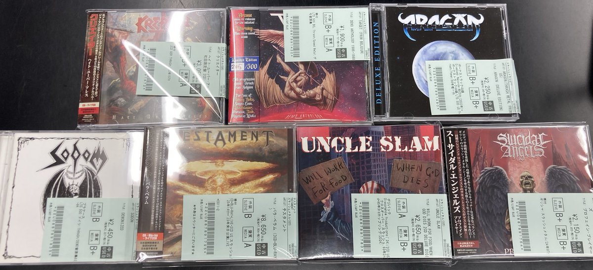 中古CD 新入荷情報】 スラッシュメタルの中古CDが約40点入荷しました