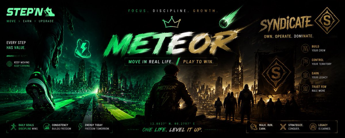Meteor_Sol_'s tweet photo. Recently addicted to these projects….

@SyndicateGameHQ 
@Stepnofficial 

My new banner…. 😇 https://t.co/6vA2SFtSP0