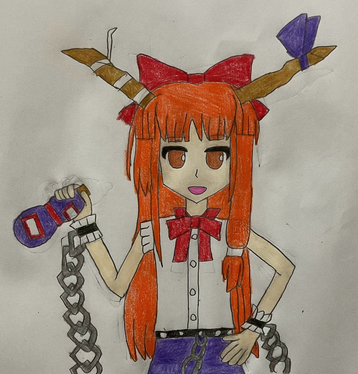 0HZRThoVtOex7fa's tweet photo. 萃香の過去絵です。
#7月27日は萃香の日 https://t.co/N4MOIjDoE0