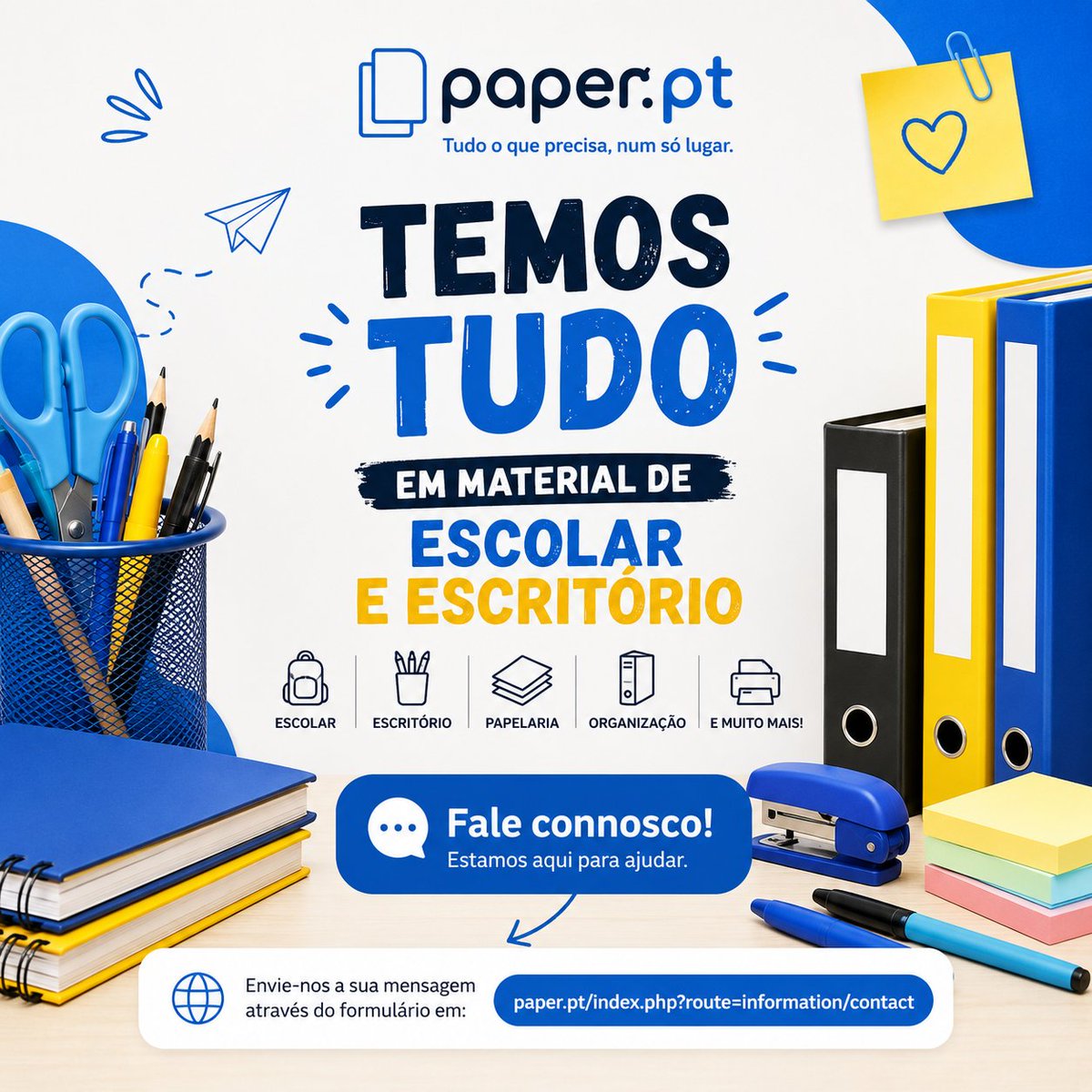 wwwpaperpt's tweet photo. 📚✏️ PRECISA DE MATERIAL ESCOLAR OU DE ESCRITÓRIO?

Na https://t.co/VZQtV5IKds temos tudo o que precisa para a escola e para o escritório! 🖊️📒📁
👉 Entre em contacto connosco através do nosso site:
https://t.co/VZQtV5IKds
📩 Fale connosco e descubra tudo o que temos para si! https://t.co/orI9Tuy1TB