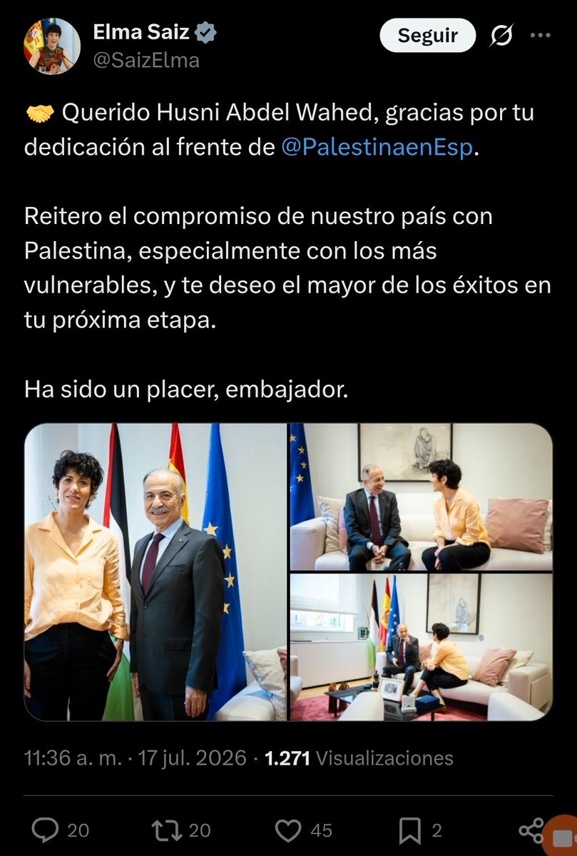 eldisidenteOK's tweet photo. En 2022 te mostré una película de terror(ismo).
Te hablé de #Husni.
El embajador de Palestina en España que oculta su apellido. Familiares terroristas y conexiones con terroristas argentinos. Pisarello...
Ahora la ministra Elma Saiz, despide a su querido #Husni.❤️
Vean el hilo. https://t.co/sZpCxf7xqH