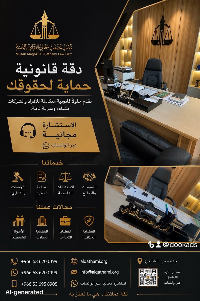 asallharb's tweet photo. #مصعب_القثامي
#شركة_مصعب_مغزي_القثامي_للمحاماة
#محامي
#محامي_جدة
#محامي_السعودية
#استشارة_قانونية
#استشارة_مجانية
#محاماة
#القانون
#القضاء
#القضايا_التجارية
#القضايا_العمالية
#الأحوال_الشخصية
#القضايا_العقارية
#صياغة_العقود
#التنفيذ
#تحصيل_الديون
#الشركات
#السعودية
#جدة https://t.co/YSyz1ELmVG