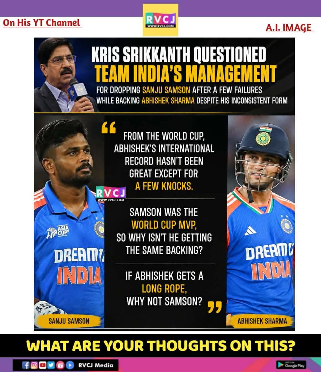 RVCJ_FB's tweet photo. Kris Srikkanth questioned team India's management.. https://t.co/kmy5pUHVVI