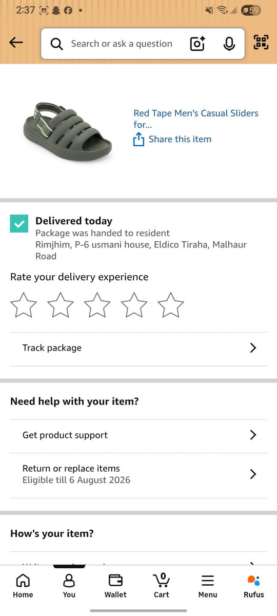 Chaman_0001's tweet photo. Amazing delivery service by Amazon! 👏
I paid ₹652 in advance for my order, and now Amazon says it has been “Delivered” — except I never received it!
The delivery status even says the package was handed to a resident. Which resident? Where? Certainly not me.
@amazon https://t.co/2RJnD2OTHz