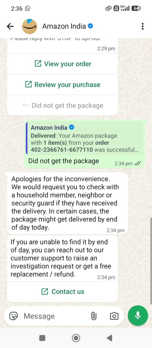 Chaman_0001's tweet photo. Amazing delivery service by Amazon! 👏
I paid ₹652 in advance for my order, and now Amazon says it has been “Delivered” — except I never received it!
The delivery status even says the package was handed to a resident. Which resident? Where? Certainly not me.
@amazon https://t.co/2RJnD2OTHz