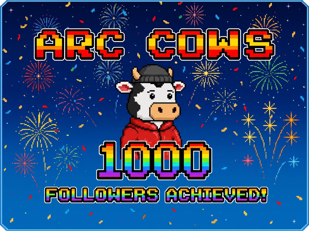 Arc_Cows's tweet photo. 1000+ ArcCows in the Farmland , Lot more Coming .

Thanks to everyone for showing support from Early.

In a celebration of this , we will pick some users for GTD spot .
- LIKE , RT & drop evm addy 🎁

Arc is Coming and Cows too , get ready and stay updated .