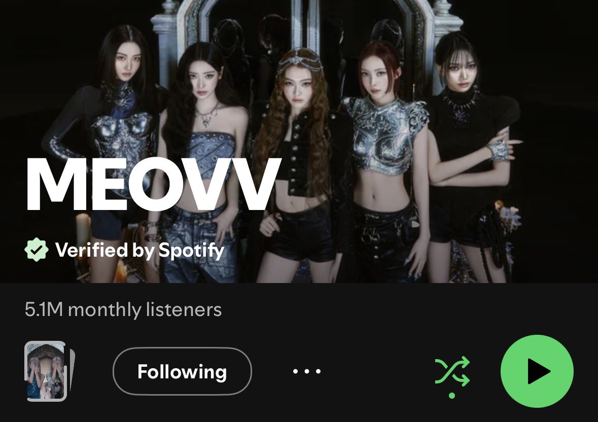 MEOVVstats_'s tweet photo. #MEOVV has reached 5.1M monthly listeners. 🩵🖤🤍🩷💜 https://t.co/ClP5Bgm3u9