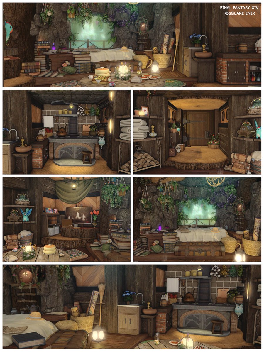 Lily222ff14's tweet photo. 『 cave room 』

森に囲まれた洞窟の中のお部屋です🌳🚪
こちらはFCハウスの個室なのでFCハウスのテ一マに合わせて作りました😌
見学・撮影お気軽にどうぞ🚶‍♀️📷´-

住所はリプの最後に📮⬇️

#moimoi_room
#FF14ハウジング
#FF14Housing https://t.co/oSApiptMcY