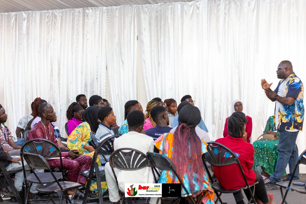 Barcampkumasi's tweet photo. New to Barcamp Kumasi?

It's a free event where students, professionals, entrepreneurs and creatives come together to learn, network and share ideas.

📅 7 Nov 2026
⏰ 9AM–4PM
📍 Venue: TBA
💵 Free
Register👉 https://t.co/8Wjj4k8DjT

#BarcampKumasi2026 #Kumasi #Oseikrom #Kumerica https://t.co/X7OwWRTUlg