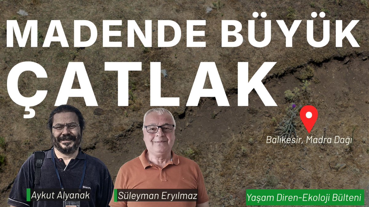 GazeteSolfasol's tweet photo. 🚨 Madra Dağı'nda ikinci bir İliç faciası mı kapıda?
📌Balıkesir’deki TÜMAD maden sahasında meydana gelen büyük çatlak neyin habercisi? Ekoloji örgütleri neden acil inceleme çağrısı yapıyor?
📌Aykut Alyanak'ın moderatörlüğünde bugün başlayan "Yaşam Diren - Ekoloji Bülteni"nin ilk bölümünde, EGEÇEP Eş Sözcüsü Süleyman Eryılmaz ile sahadaki bu vahim tabloyu konuşuyoruz.
📺 Yayını izlemek için: https://t.co/ehGFiSLNnU 
#MadraDağı #İliç #YaşamDiren
@_EGECEP_ @eryilmazsuleyma @YasamDirenn