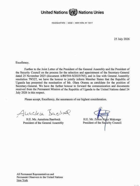 SarahBireete's tweet photo. Ambassador Otunnu’s endorsement has arrived three decades too late. He needed it most in 1997. The endorsement comes when Uganda’s global reputation has been badly tarnished by allegations of gross human rights violations that run contrary to the UN Charter founding principles🙆🏻‍♀️ https://t.co/OFeXZGelRg