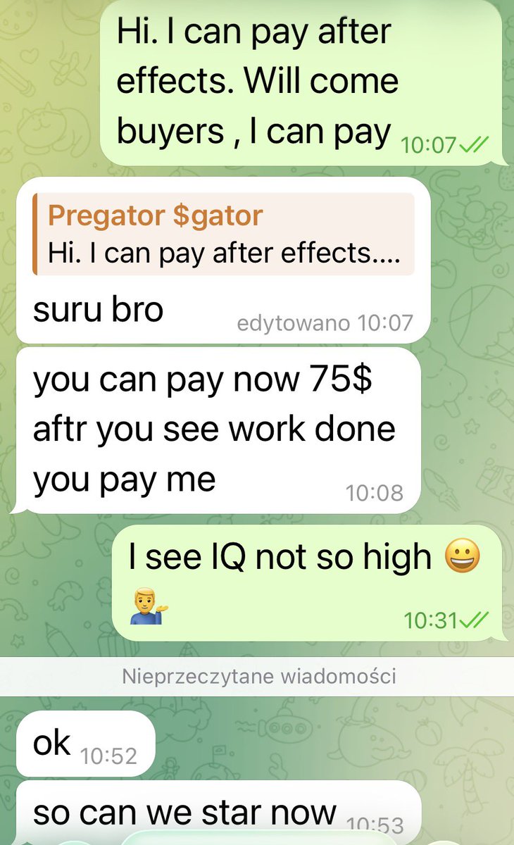 Pregator_gator's tweet photo. Crypto marketers in 2026:
Me: โIQ not so highโ
Him: โok so can we start nowโ
#Pregator #Solana https://t.co/PuyM5DYV8t