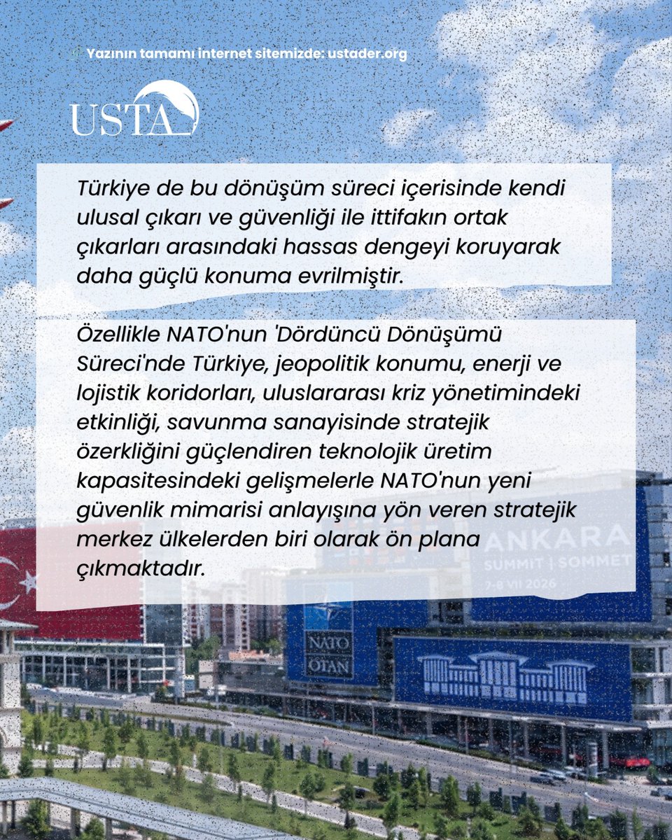 ustadorg's tweet photo. NATO’nun Dönüşümü ve Yeni Güvenlik Mimarisinde Türkiye’nin Stratejik Rolü

🖊️Dr. Başak Kaya, kaleme aldı.

📃Hemen okuyun ↙️ https://t.co/yQIBGPDE3j