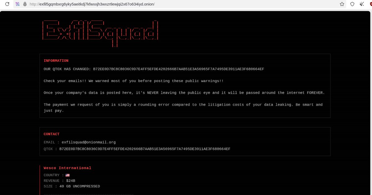 DarkJstr's tweet photo. 🚨NEW GROUPS IN TOWN

(more deep analysis soon)

Shiba: shibaitobajtr6yctvrijfitnugfulkmprrqbmu2ysk3zyzx2ufe3yqd[.onion 
tox: 6765676AACF97FB4901F73C3290D44C9A7F99C5841A3EF1BF234C15758E975569D02548B1F16

Global Secret: o5lsqyar7ox25z734k6zaxt2vf7bsyi4q5rturi5iyxzqo3ica7bjsad[.]onion

Exfilsquad:
exfil5gqmbxrg6yky5aeitkdj7kfwxxjh3wxzrtlewjqi2x67o634iyd[.]onion
