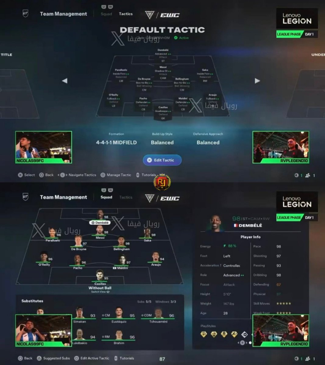 FUT_R9's tweet photo. ليه محد قدر يوقف RVPLEGEND10 في بطولة كأس العالم لـ FC26 ؟ السر في أسلوب لعبه .. هذا الأسلوب دمّر أفضل لاعبين العالم... 😱😱 😱 ! 

تكتيك بطل العالم الروماني  🇷🇴 في لعبة FC26 🏆  .. 

• جبته لكم من جهازه التكتيك و الخطة + الاعبين قيمتهم اقل من 10 مليون 👌

• ⚠️ ركززززز هنا أغلب الناس ينسخون الكود... والقليل يفهم ليه التكتيك نجح شرح أسلوب التكتيك :

> 🏆 ليه قدر يحقق كأس العالم؟

في الهجوم كان يعتمد بشكل كبيييير على ميسي في مركز الكام شادو سترايكر بهذل جميييع الخصوووووم 👥
 
أسلوبه ما كان يعتمد على الاستعراض أو المهارات الكثيرة، بالعكس كان يلعب بهدوء وصبر ولا قيم شفته متوتر او مستعجل ويلعب باصات عشوائية وهذا الي يفرق . يبني الهجمة تمريرة تمريرة لين يلقى المساحة المناسبة، وما يستعجل أبدًا.

أكثر شيء ميّزه إنه يحافظ على الاستحواذ، ويعرف متى يسرّع اللعب ومتى يهدّيه و يده ما ترتعش .. دفاعيًا كان منظم جدًا، ما يطلع بلاعبيه بشكل عشوائي، ويقفل زوايا التمرير قبل ما يضغط.

تكتيك 4-4-1-1 عطاه توازن كبير بين الدفاع والهجوم، وكان يعتمد على تحركات الـ ميسي بين الخطوط و الحسحسة  أكثر من الاعتماد على الكرات الطويلة أو اللعب العشوائي.

باختصار: هدوء ، استحواذ، ثقة و وقفه صح ، واستغلال أنصاف الفرص... وهذا اللي خلاه يرفع كأس العالم. 🏆🔥

• كود التكتيك : 🔗 LJ$1SBPRVH3M

- استمتعو بالتكتيك و اجلدو .. 💪

#FC26 #EAFC26 #EWC