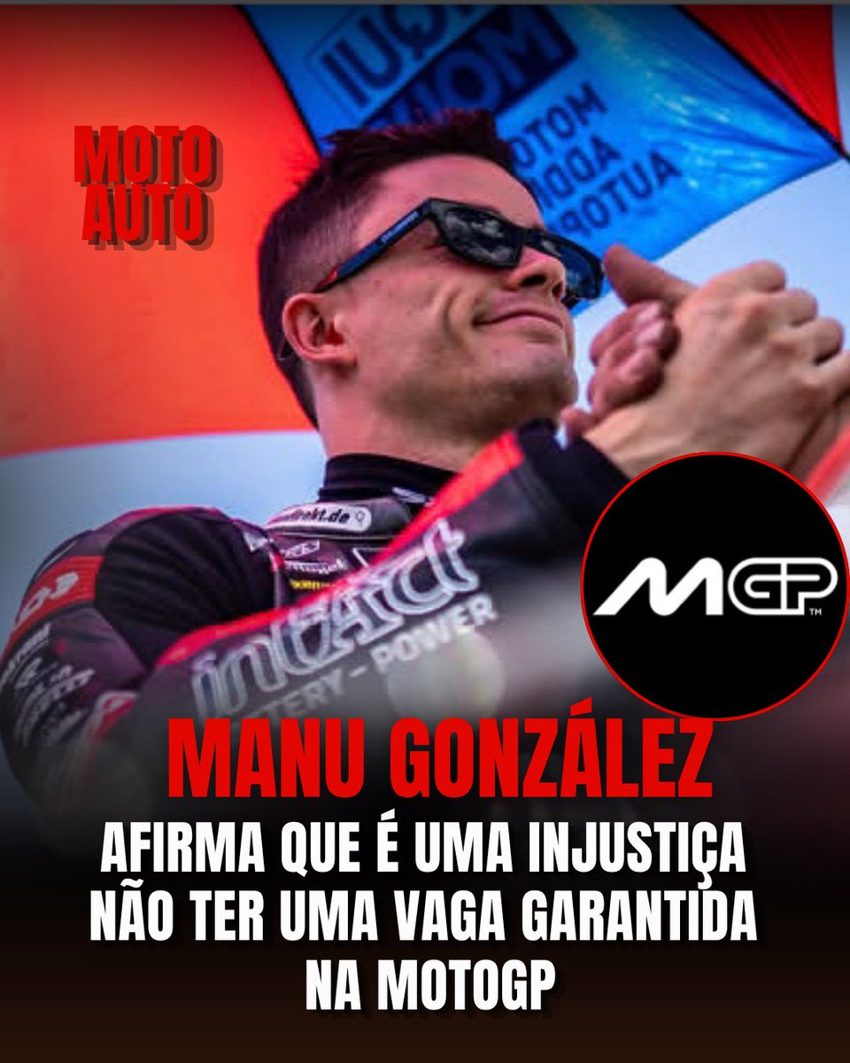 MotoAutoOficial's tweet photo. ✅🏁 [#motoautonoticias ] Manu González afirmou que não vai se abalar caso continue na Moto2, mas destacou que considera uma injustiça não ter uma vaga garantida na MotoGP para 2027. 

#motoauto #motogp https://t.co/nRrJAKsoZX