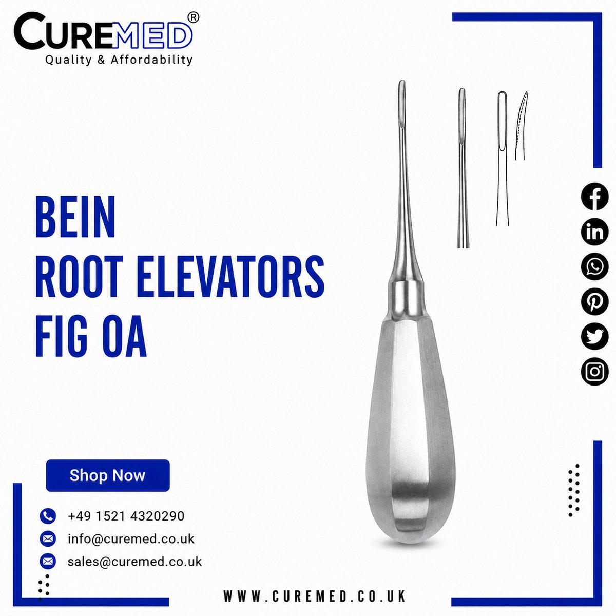 curemedofficial's tweet photo. Bein Root Elevators Fig OA
Shop Now At: 👇👇👇
https://t.co/lSCMLJZJZG
📞 Contact us for any questions or inquiries! Our friendly team is ready to assist you! 😊💬
📧 info@curemed.co.uk
📞 +44 7450529223
WhatsApp: +49 15214320290
#ClinicEquipment #StainlessSteel https://t.co/PzTS9uQvuW