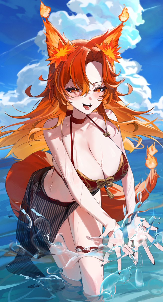 SmugAlana's tweet photo. C'MERE, GET SPLASHED ON IDIOT! 🏖️☀️

by @D4kou16 https://t.co/0Uw3EbRucb