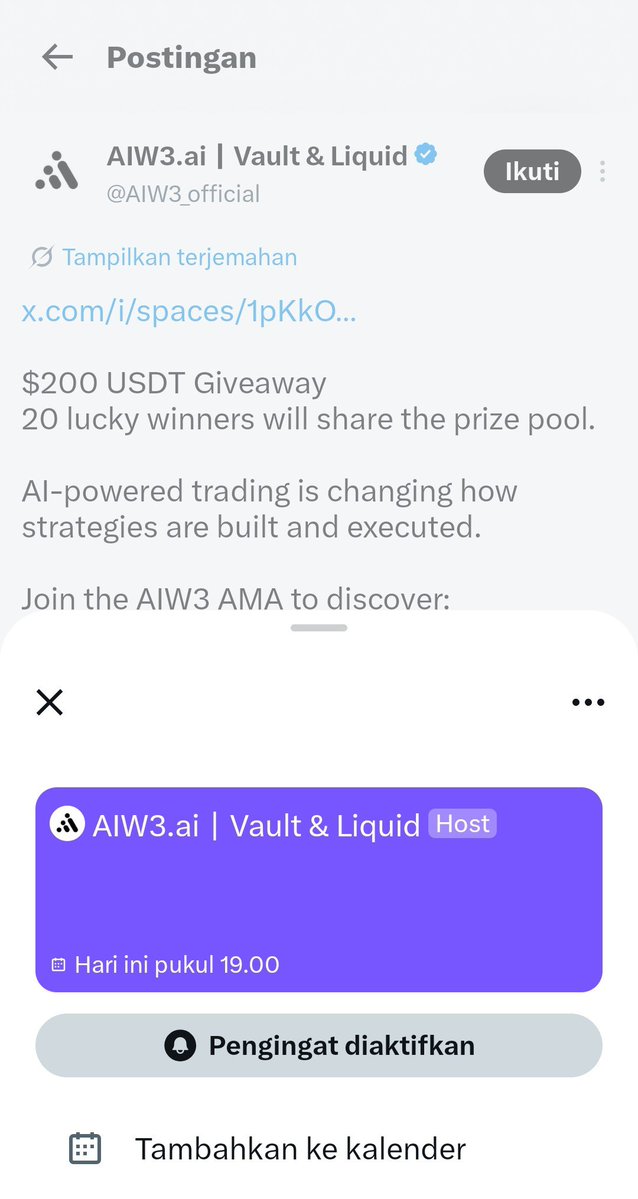 RKairo5652's tweet photo. @AIW3_official Reminder set🥰 @AIW3_official 
0x7948f89c488f0A07B9a7bdDa534Bb8d62a0A9f68 https://t.co/iJzWDmQbFr