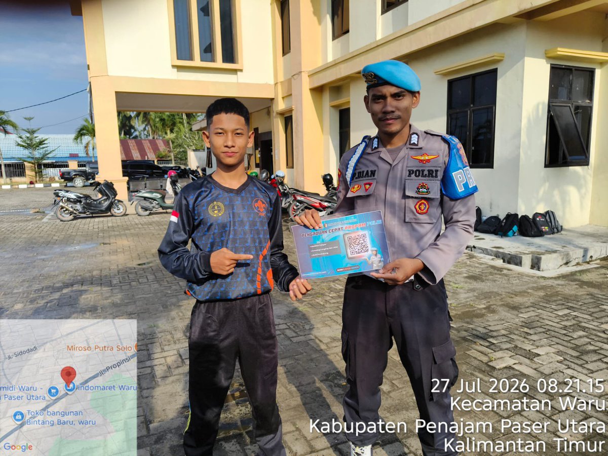 Propamppu's tweet photo. Anggota Provos Sipropam Polres PPU Melaksanakan Sosialisasi Pelayanan Pengaduan QR Yanduan Propam Polri kepada Masyarakat Wilayah kabupaten Kabupaten Penajam Paser Utara. https://t.co/rESzQdTdBL