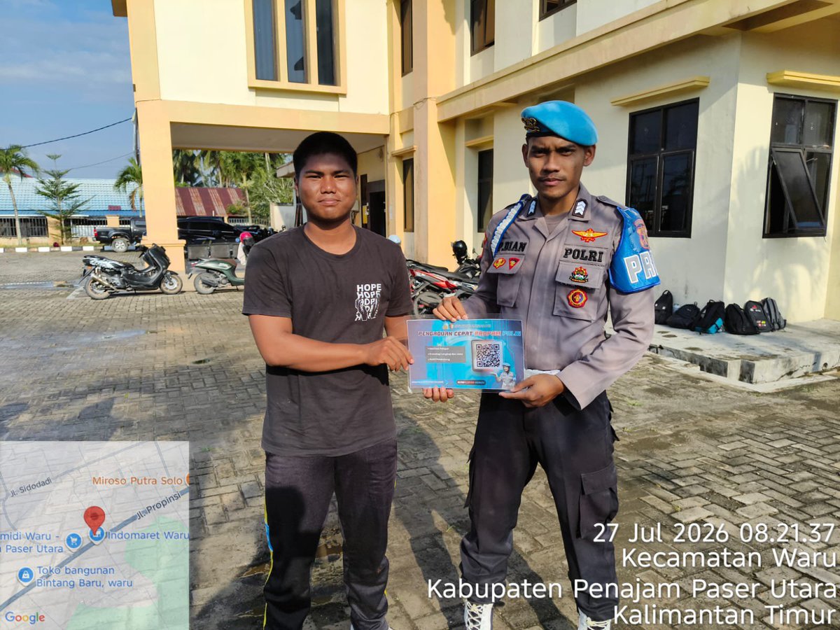 Propamppu's tweet photo. Anggota Provos Sipropam Polres PPU Melaksanakan Sosialisasi Pelayanan Pengaduan QR Yanduan Propam Polri kepada Masyarakat Wilayah kabupaten Kabupaten Penajam Paser Utara. https://t.co/rESzQdTdBL