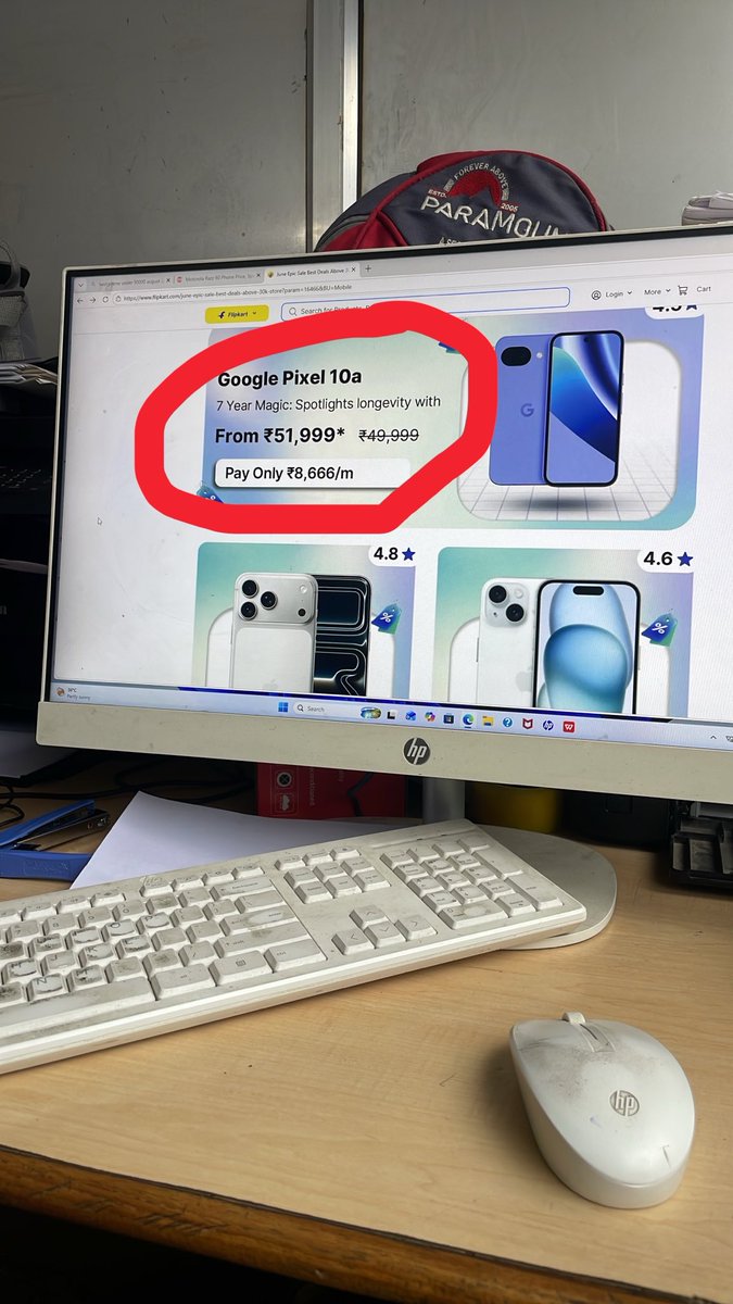 ChhikaraParween's tweet photo. flipkart smartness or fooling public. 
selling google pixel 10a worth 49999/- @ 51999/- only. https://t.co/nYRml2XyzA