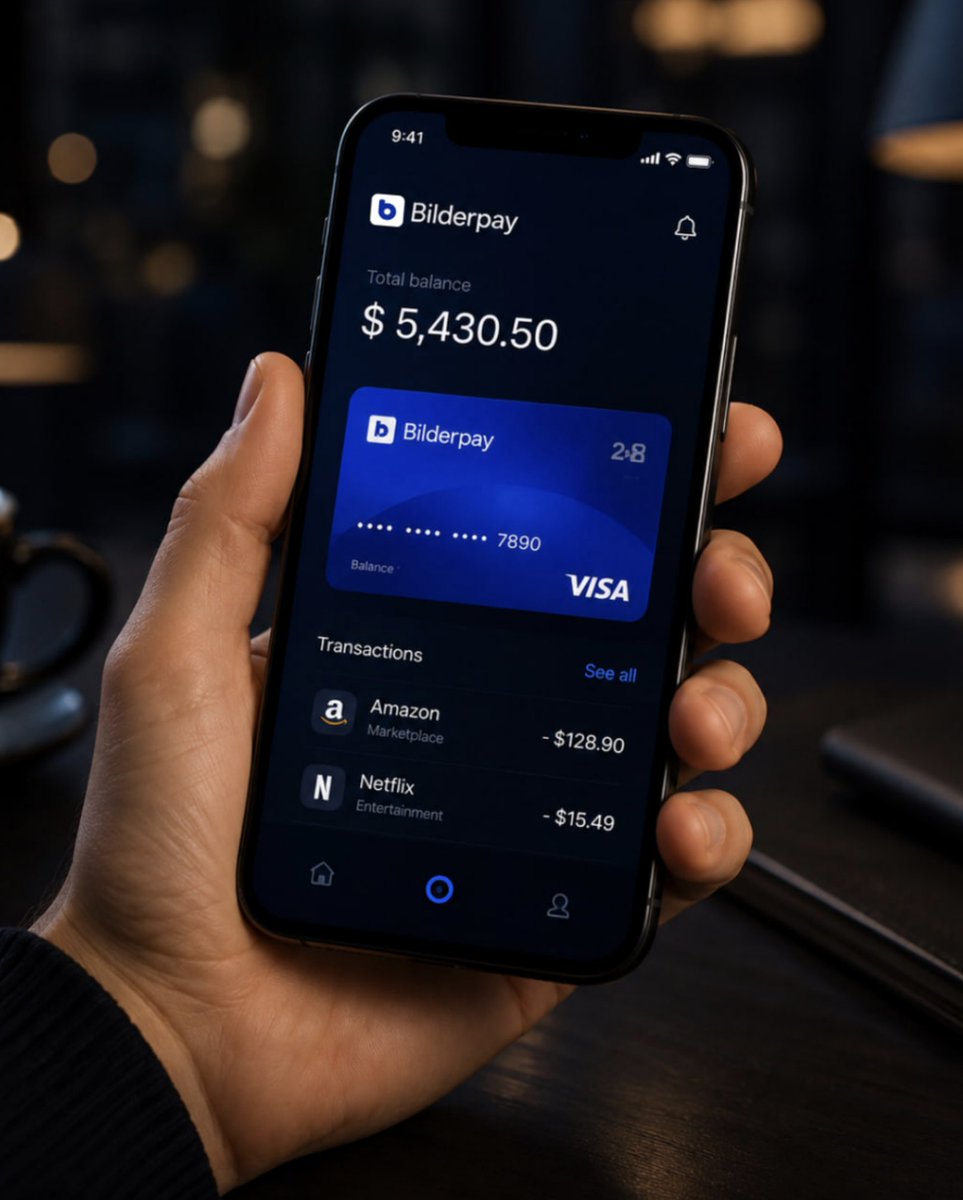 BilderPay's tweet photo. No bank queues. No complicated transfers.
Just open the app, manage your balance, and pay instantly.

💙 Real-time balance

#Bilderpay #Fintech #DigitalWallet #VirtualCard #Payments #MobileApp #Cashless #Visa #GlobalPayments #DigitalBanking #FinancialTechnology #MoneyManagement https://t.co/5R5hs9KVRo