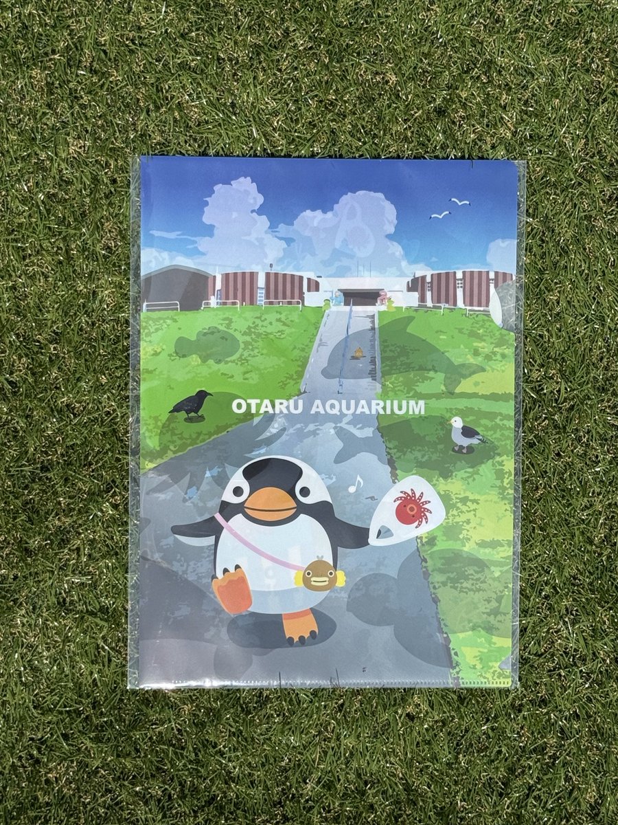 otaruaquarium's tweet photo. No.3　A4クリアファイル　ペン太店長の休日（税込￥275）
いつもペン太のおみやげやで忙しく働くペン太店長。休日にもおたる水族館に遊びに来て、ルンルンで帰る姿が描かれています。
【おたる水族館オリジナル】
#おたる水族館　#ペン太 https://t.co/NFfiXWA8LW