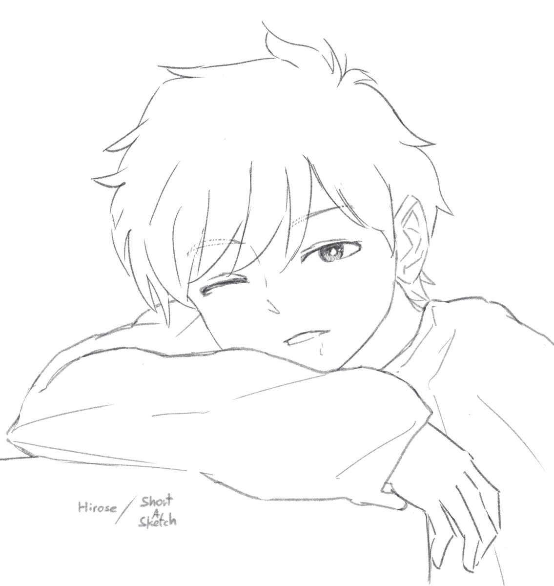 Shortaminute's tweet photo. Short A Sketch - Sleepy Hirose
#GoForItNakamura
#HiroseAiki https://t.co/0q7tRU1Rsw
