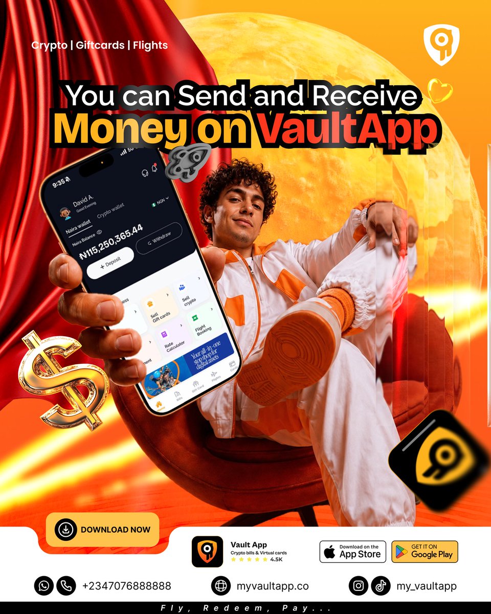 My_VaultApp's tweet photo. One app. Endless possibilities.

Send &amp; receive money with ease on VaultApp. 🚀

#VaultApp #DigitalPayments #Crypto #Fintech #NaijaTech https://t.co/zZzc1OaMwJ